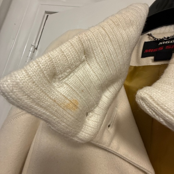 Miss Sixty Cream Wool Coat with Gold Lining, size S - Picture 3 of 5